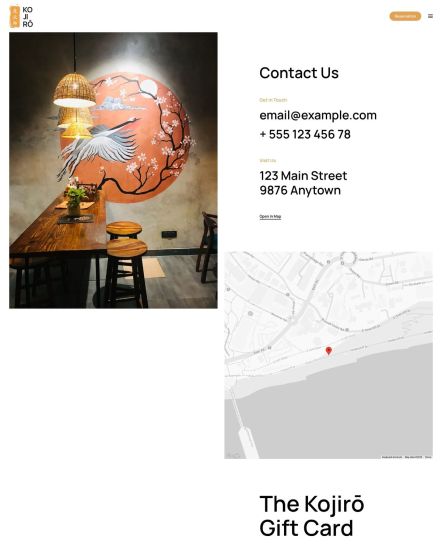 Kojiro Joomla template Contact Layout