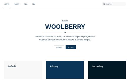 Woolberry Joomla template UI Elements in White Darkblue Style
