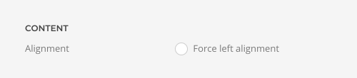 Panel force left alignment