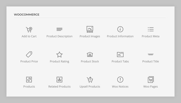 WooCommerce elements