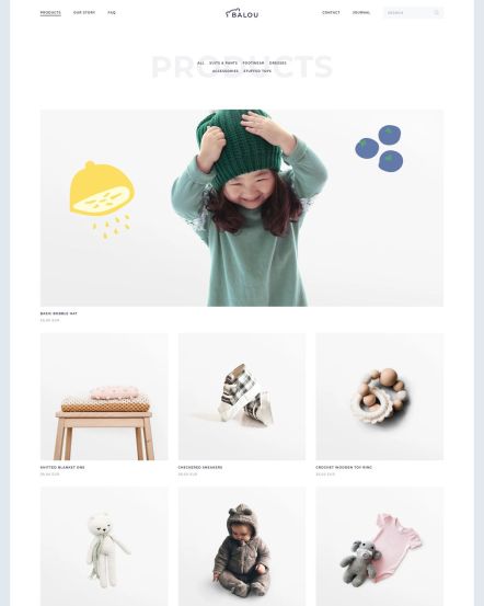 Balou Joomla template Product Index Layout