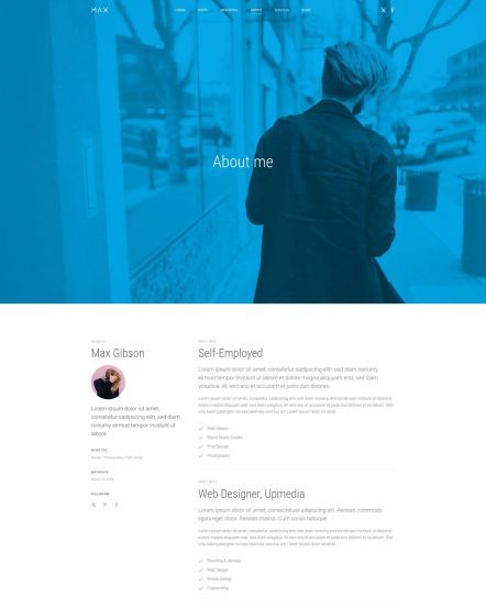 Max Joomla template CV Layout