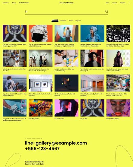 Line Gallery WordPress theme Search Layout