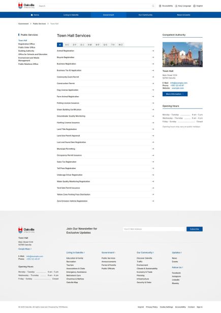 Oakville Joomla Template Index Layout