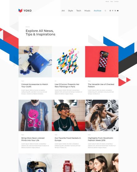 Yoko Joomla template Post Index Layout