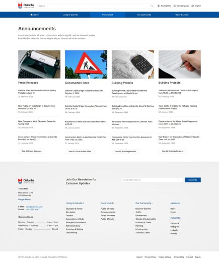 Oakville Joomla Template Categories Layout