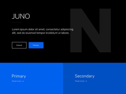 Juno WordPress Theme Black Blue Style
