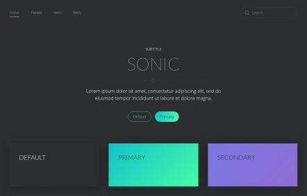 Sonic WordPress theme UI Elements in Dark Turquoise Style