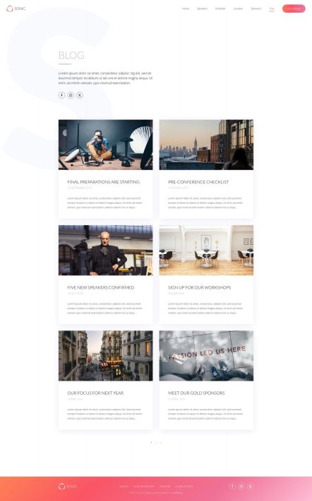 Sonic Joomla template Post Index Layout
