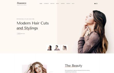 Florence WordPress theme Home Page in Default Style