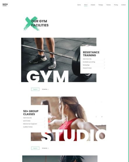 Nioh Studio WordPress theme Services Layout
