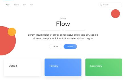 Flow Joomla template UI Elements in White Blue Style