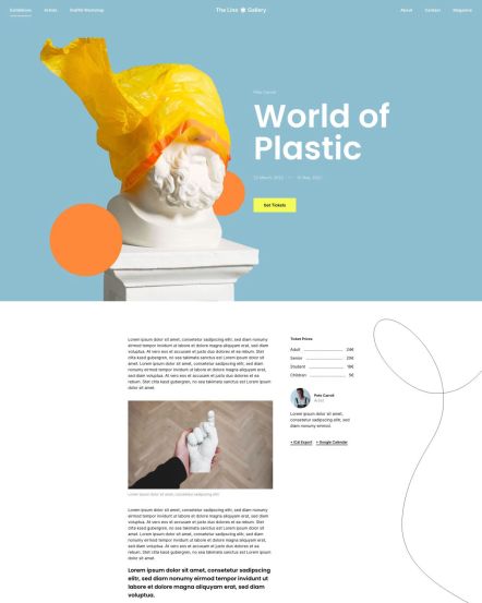 Line Gallery WordPress theme Exhibition Post Layout