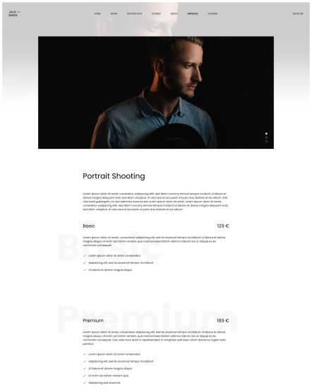 Jack Baker WordPress theme Services Layout