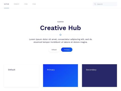 Creative Hub Joomla Template White Blue Style