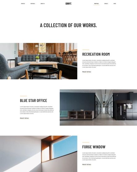 Craft Joomla template Portfolio Layout