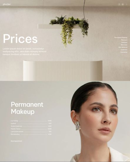 Glowbar Joomla template Price List Layout