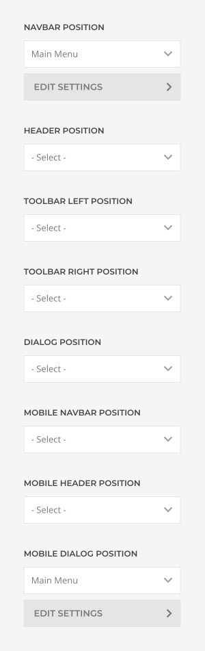 Menu position