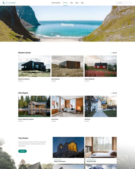 Design Escapes WordPress theme Discover Country Layout