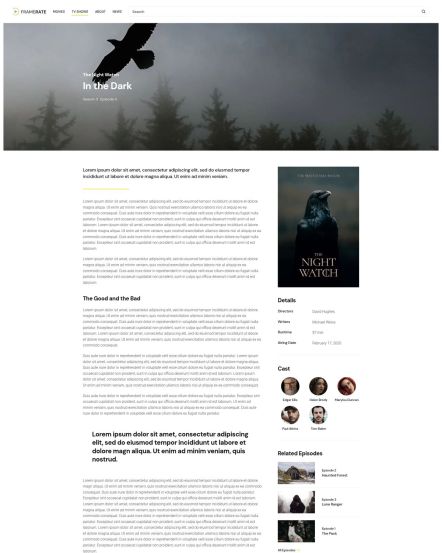 Framerate WordPress theme TV Show Post Layout