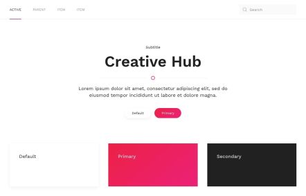 Creative Hub WordPress theme UI Elements in Default Style