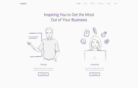 Summit Joomla template Home Page in Light Purple Style