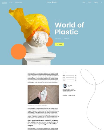 Line Gallery WordPress theme Exhibition Post Layout