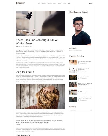 Florence WordPress theme Post Layout
