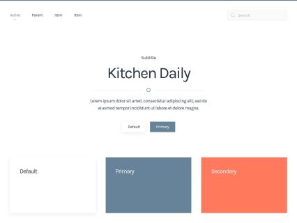 Kitchen Daily WordPress Theme White Blue Style