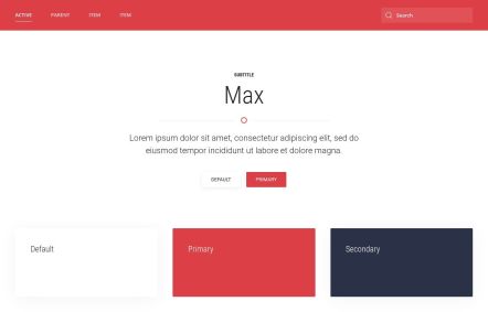 Max Joomla template UI Elements in White Red Style