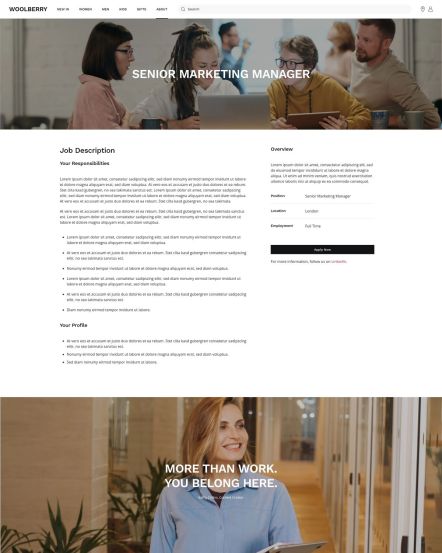 Woolberry Joomla template Job Description Layout
