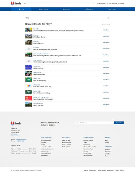 Oakville Joomla Template Search Layout