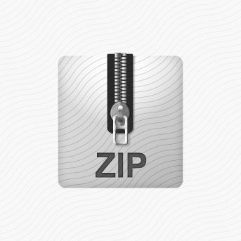 Archive White Zip Icon