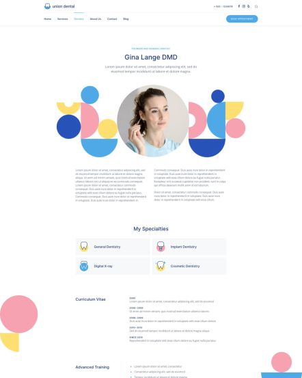 Union Dental WordPress theme Doctor Post Layout
