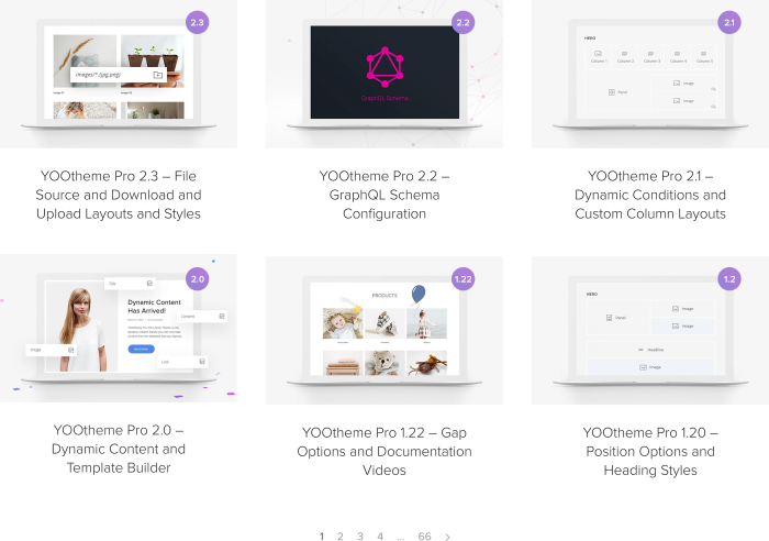 YOOtheme Pro feature releases
