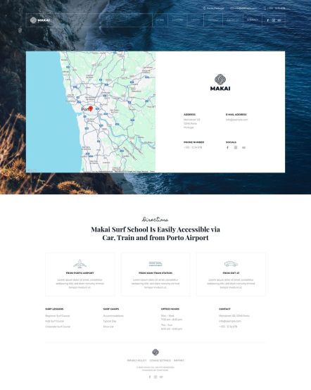 Makai Joomla template Contact Layout