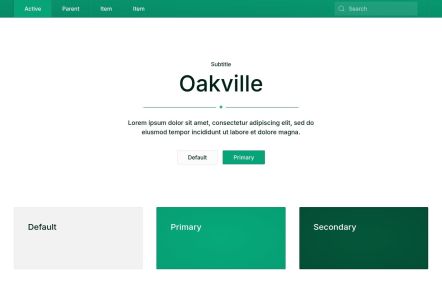 Oakville Joomla template UI Elements in White Green Style