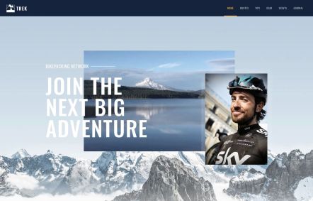 Trek Joomla template Home Page in White Yellow Style