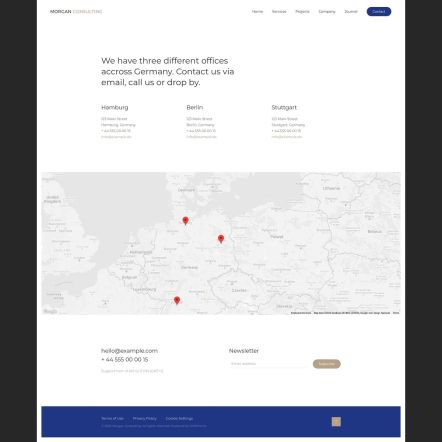 Morgan Consulting Joomla template Contact Layout