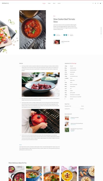 Kitchen Daily WordPress Theme Post Custom Layout