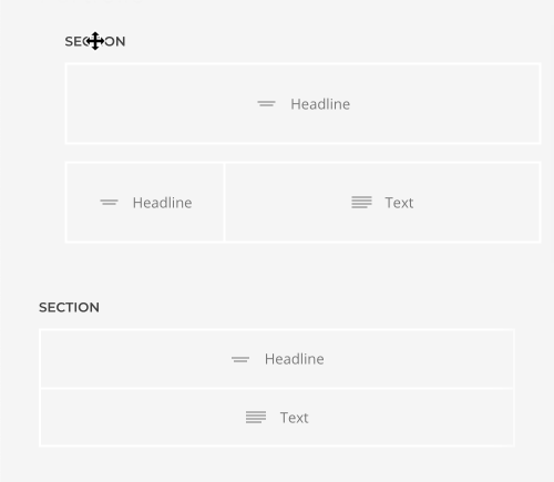 Drag and drop a section