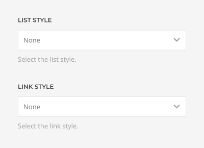 List options