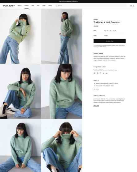 Woolberry Joomla template Product Post Layout