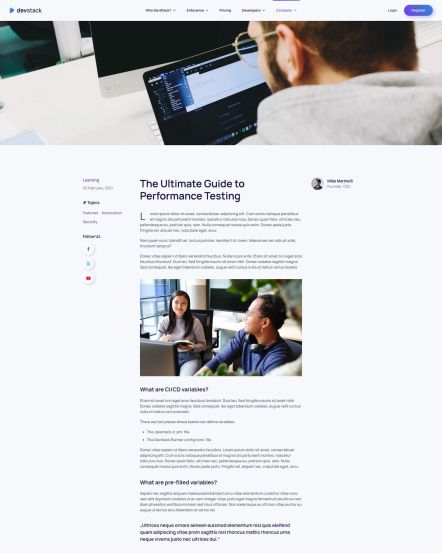DevStack Joomla template Post Layout