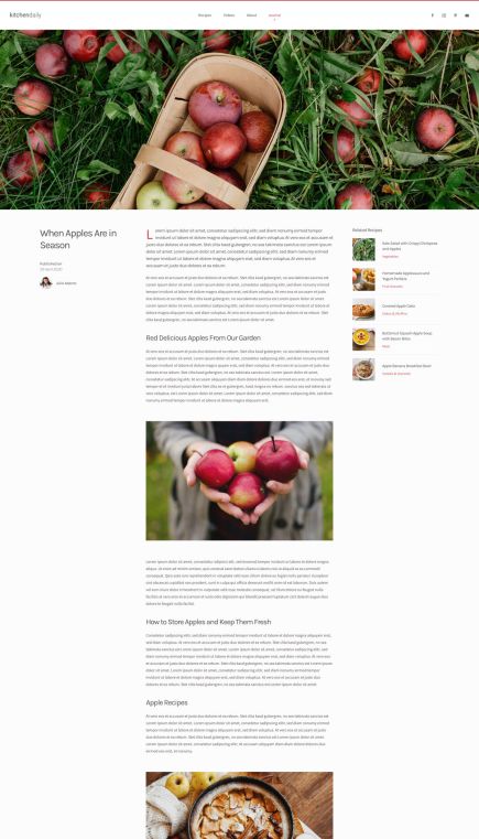 Kitchen Daily Joomla Template Post Layout