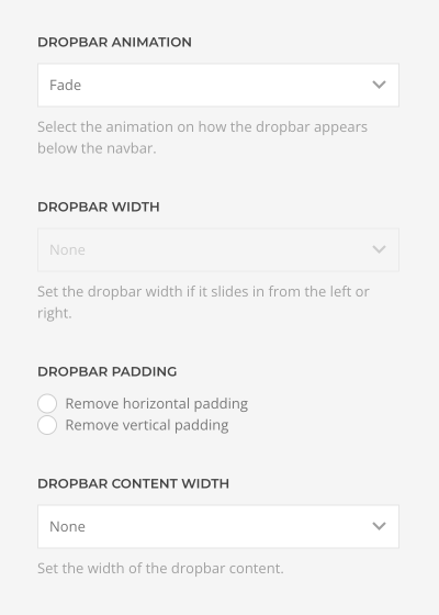 Dropbar layouts