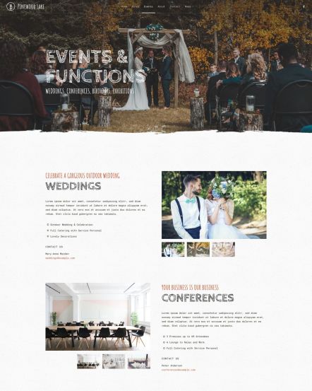 Pinewood Lake Joomla template Services Layout