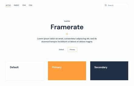 Framerate WordPress theme UI Elements in Light Orange Style