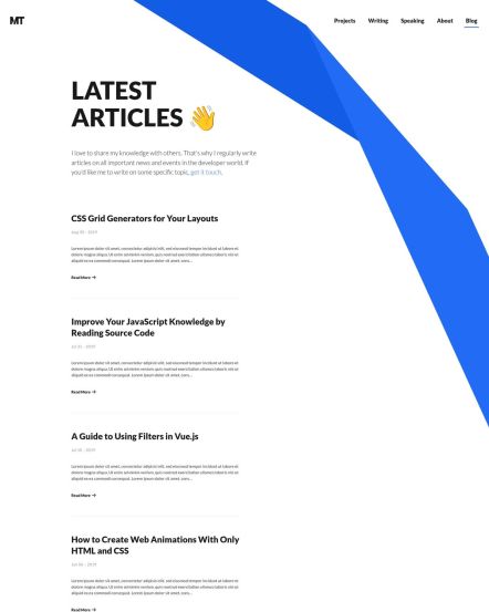 Matthew Taylor Joomla template Post Index Layout