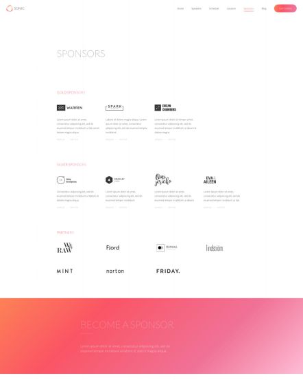 Sonic Joomla template Sponsors Layout